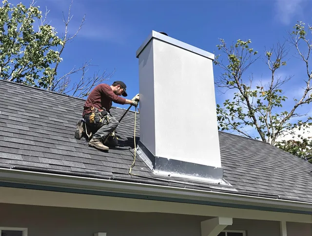 Tamarac Chimney Sweep team member finishing chimney construction in Tamarac, FL