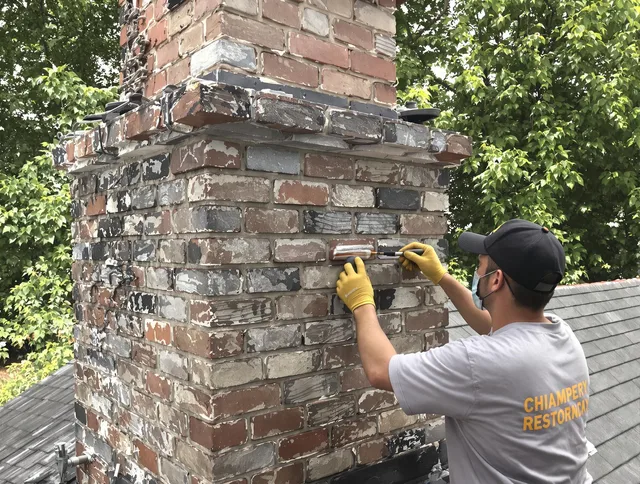In-progress chimney restoration by Tamarac Chimney Sweep in Tamarac, FL