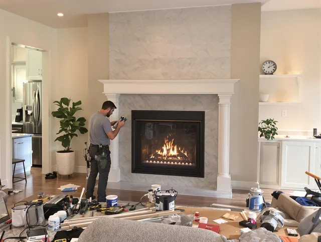 Newly installed fireplace by Tamarac Chimney Sweep in Tamarac, FL